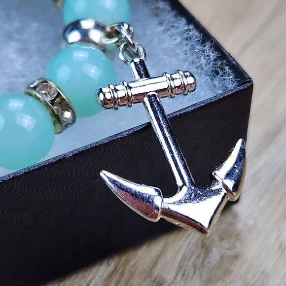 🔹️NWOT Aqua Bead & Nautical Charms Bracelet - Picture 6 of 14